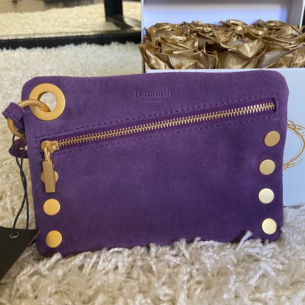 Hammit Nash small purple suede crossbody